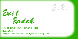 emil rodek business card